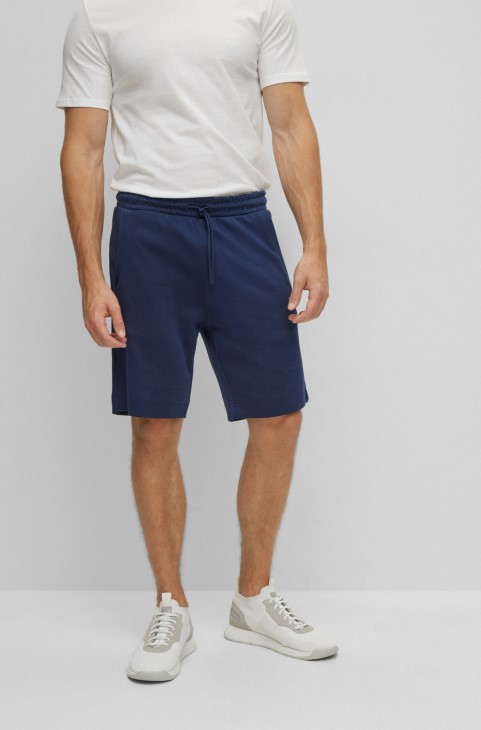 Σορτς με μικτά υλικά κανονικής εφαρμογής με κυρτό λογότυπο σκούρο μπλε Hugo Boss