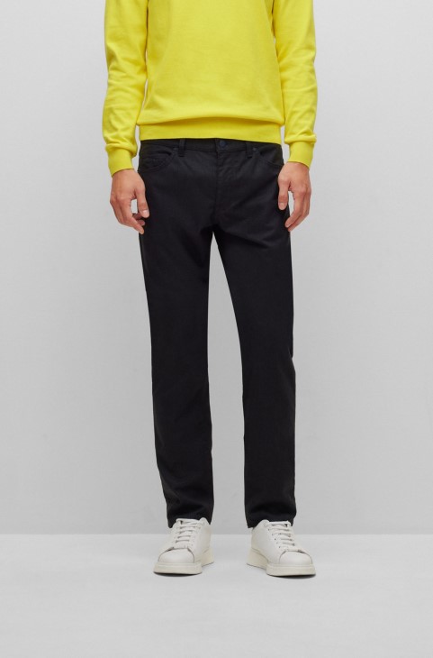 Σκούρο μπλε τζιν Hugo Boss με κανονική εφαρμογή σε μελανζ τζιν