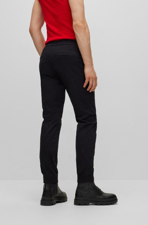 σινιέτα με μανσέτες σε λεπτή εφαρμογή από ελαστικό βαμβακερό Gabardine Black Hugo Boss
