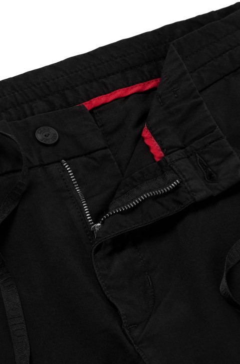 σινιέτα με μανσέτες σε λεπτή εφαρμογή από ελαστικό βαμβακερό Gabardine Black Hugo Boss
