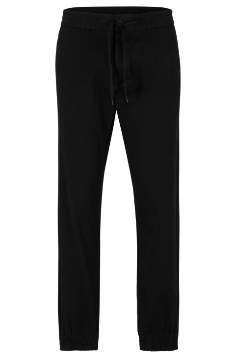 σινιέτα με μανσέτες σε λεπτή εφαρμογή από ελαστικό βαμβακερό Gabardine Black Hugo Boss
