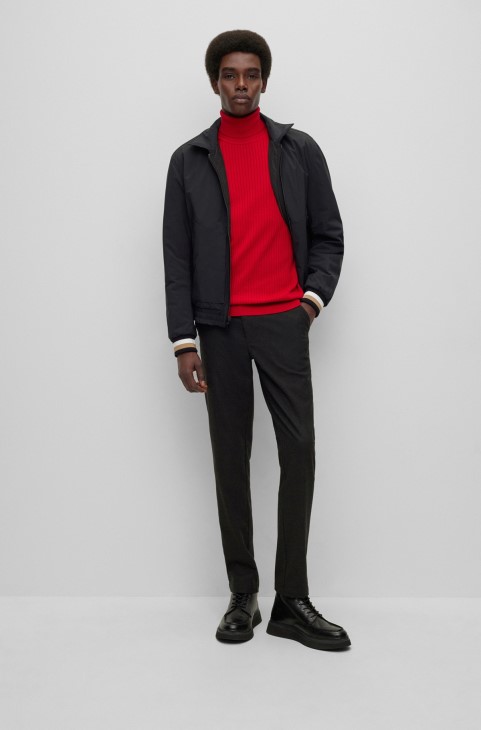 μαύρο αναστρέψιμο αδιάβροχο μπουφάν Hugo Boss με λογότυπο
