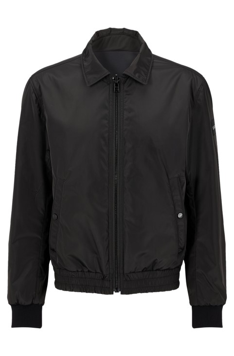 μαύρο αναστρέψιμο αδιάβροχο μπουφάν Hugo Boss με λογότυπο
