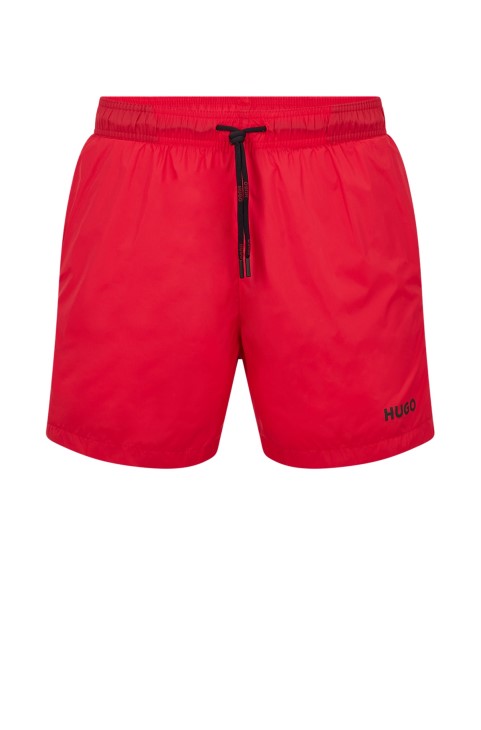 μαγιό που στεγνώνει γρήγορα από ανακυκλωμένο ύφασμα με λογότυπο Hugo Boss κόκκινο