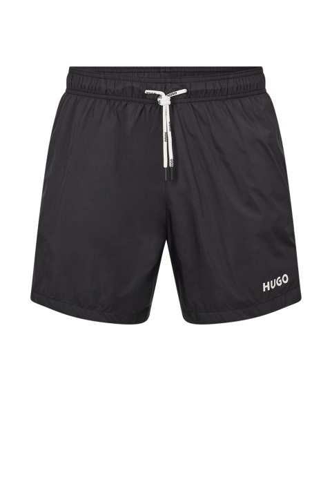 Μαύρο μαγιό Hugo Boss που στεγνώνει γρήγορα από ανακυκλωμένο ύφασμα με λογότυπο