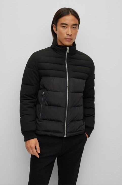 σακάκι με κανονική εφαρμογή σε ανάμεικτα υλικά μαύρο Hugo Boss