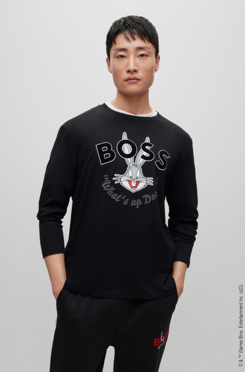 Looney Tunes X Boss μακρυμάνικο μπλουζάκι από βαμβακερό μερσερί