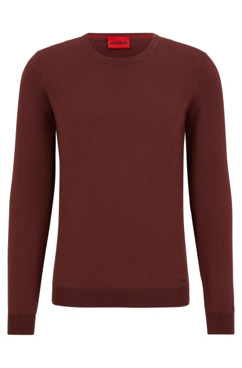 σκούρο κόκκινο πουλόβερ σε λεπτή εφαρμογή από εξαιρετικά φίνο μαλλί μερίνο Hugo Boss