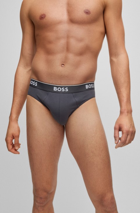 Hugo Boss τριών σλιπ βαμβακερό σλιπ με λογότυπο μπλε στη μέση
