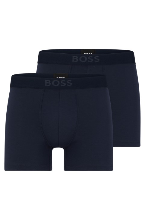 δύο συσκευασίες μποξερ σλιπ τύπου Stretch με λογότυπο σκούρο μπλε Hugo Boss