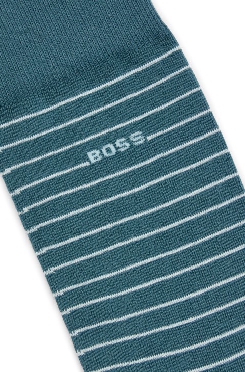 δύο σετ κάλτσες κανονικού μήκους σε τυρκουάζ βαμβακερό Hugo Boss
