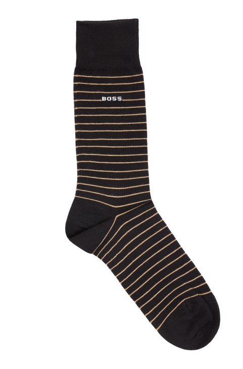 δύο πακέτο κάλτσες Hugo Boss κανονικού μήκους σε βαμβακερό μαύρο ελαστικό
