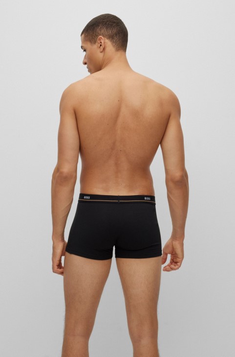 Hugo Boss μαύρα πέντε πακέτα από ελαστικά βαμβακερά μπαούλα με λογότυπο στη μέση
