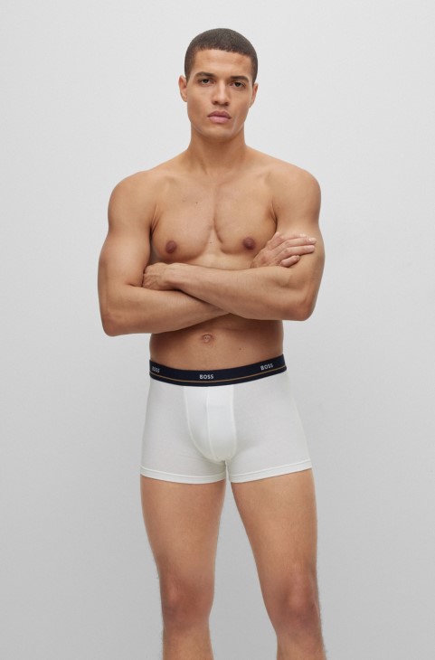 Hugo Boss μαύρα πέντε πακέτα από ελαστικά βαμβακερά μπαούλα με λογότυπο στη μέση
