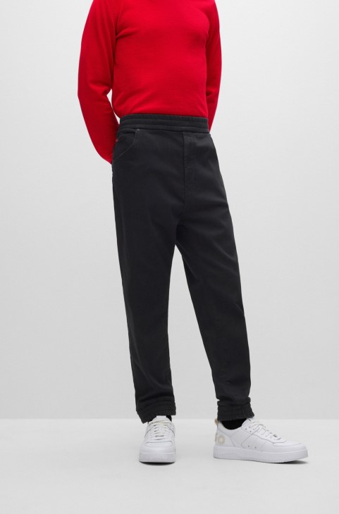 μαύρο Hugo Boss τζιν σε μαύρο τζιν με κορδόνι στη μέση