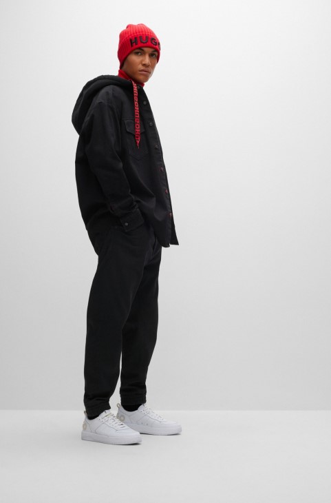 μαύρο Hugo Boss τζιν σε μαύρο τζιν με κορδόνι στη μέση
