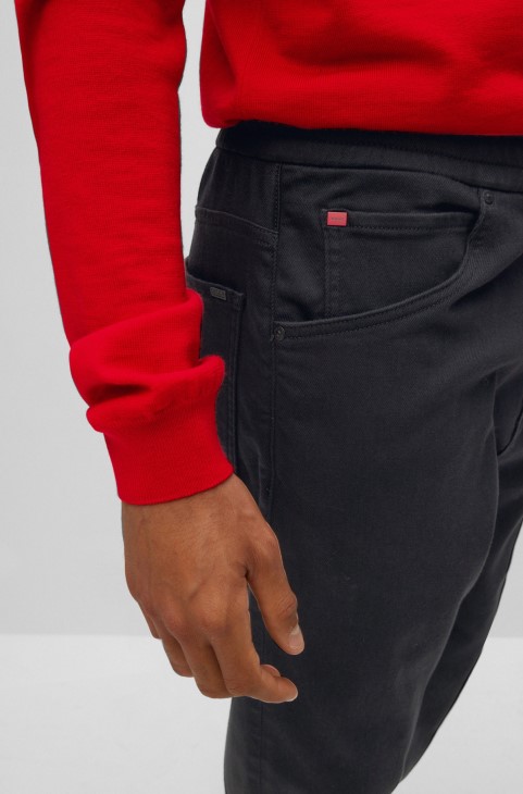 μαύρο Hugo Boss τζιν σε μαύρο τζιν με κορδόνι στη μέση
