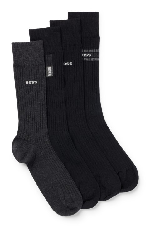 Hugo Boss μαύρες κάλτσες τεσσάρων σε συνδυασμό βαμβακερού