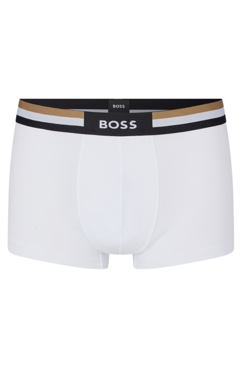 μπαούλα Hugo Boss σε λευκό βαμβακερό μείγμα με ζώνη μέσης με υπογραφή