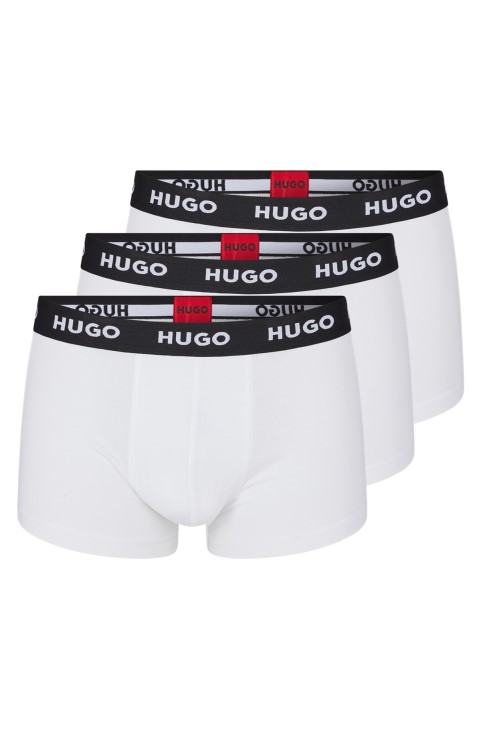 λευκό Hugo Boss τριών μπαούλων με λογότυπο στη μέση από ελαστικό βαμβάκι