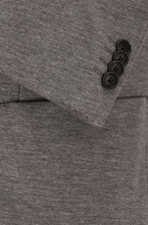 Σκούρο γκρι κοστούμι Hugo Boss Slim-fit σε μελανζέ ύφασμα απόδοσης-stretch
