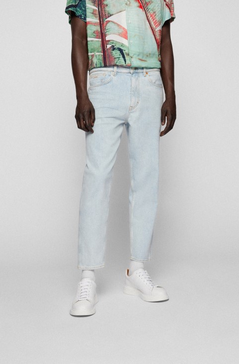 γαλάζιο τζιν Hugo Boss με κωνικό ύφος σε μπλε Comfort-stretch ιταλικό τζιν