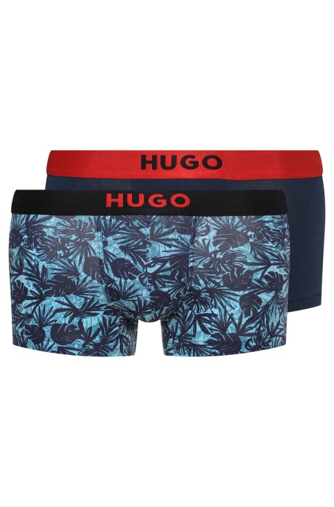 δύο συσκευασίες μπαούλων με λογότυπο στη μέση σε ελαστικό βαμβακερό Hugo Boss γαλάζιο