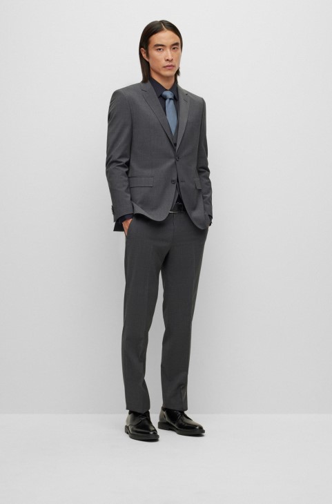 επίσημο παντελόνι σε μείγμα μαλλί σκούρο γκρι Hugo Boss
