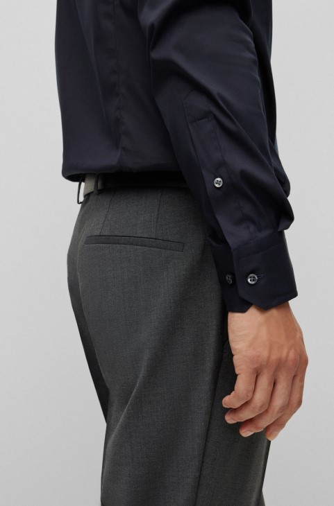 επίσημο παντελόνι σε μείγμα μαλλί σκούρο γκρι Hugo Boss
