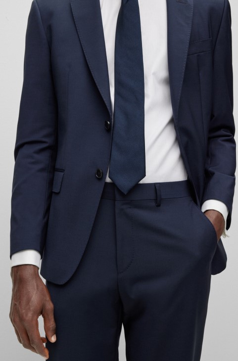 επίσημο παντελόνι σε μάλλινο μείγμα Hugo Boss σκούρο μπλε
