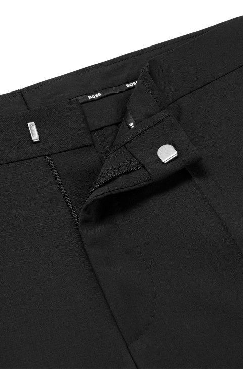 μαύρο επίσημο παντελόνι Hugo Boss σε μάλλινο μείγμα
