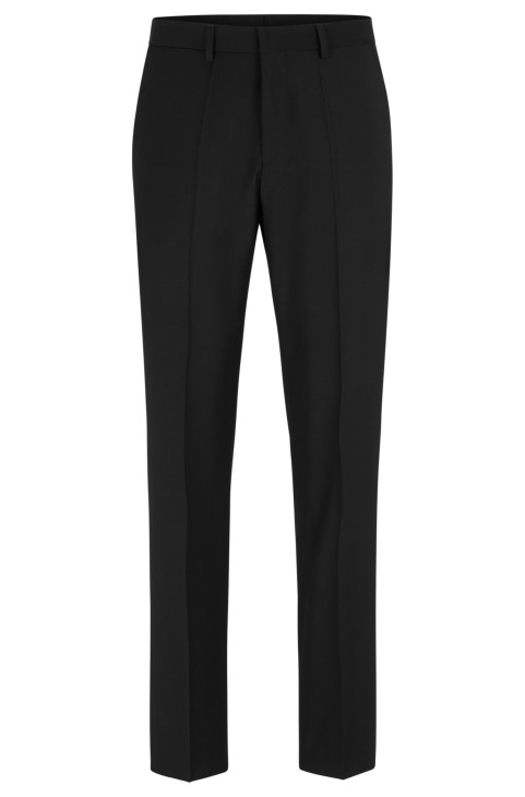 μαύρο επίσημο παντελόνι Hugo Boss σε μάλλινο μείγμα
