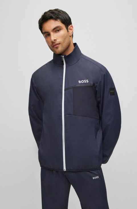 Σκούρο μπλε φόρμα λογότυπο Hugo Boss με λεπτομέρεια από αδιάβροχο ύφασμα