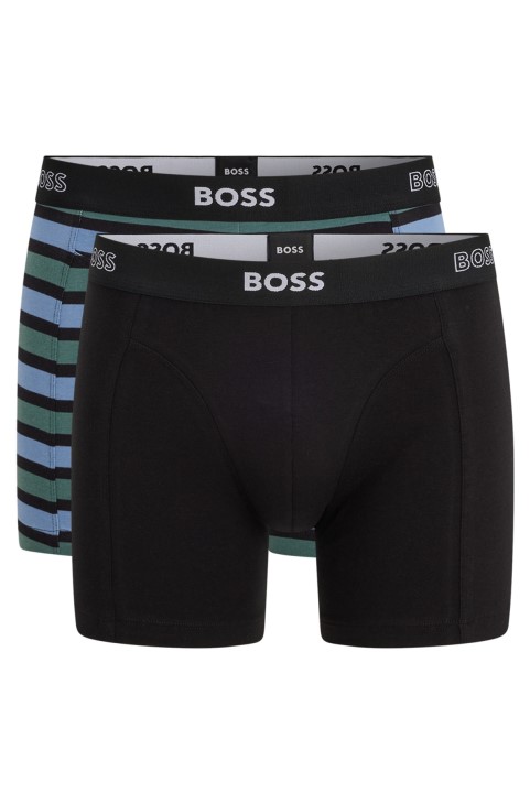 σλιπ μποξερ με μοτίβο δύο μοτίβο βαμβακερό μποξεράκι με λογότυπο στη μέση Hugo Boss