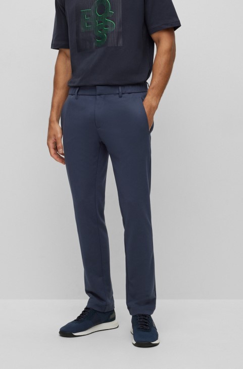 σκούρο μπλε Slim-fit Chino με μερικώς ελαστική ζώνη Hugo Boss