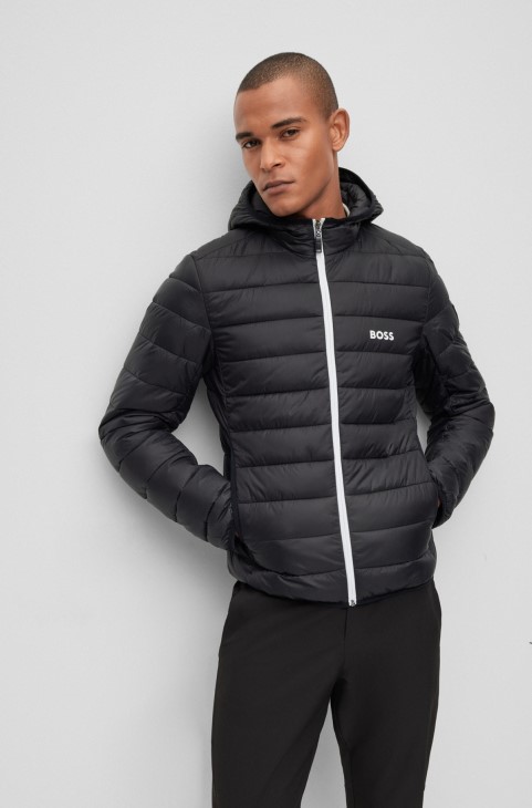 αδιάβροχο Puffer Jacket με επώνυμα τελειώματα Black Hugo Boss