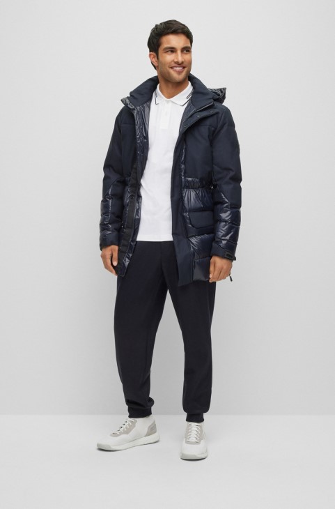 Βαμβακερό μπλουζάκι πόλο σε Slim-fit με κυρτό λογότυπο λευκό Hugo Boss
