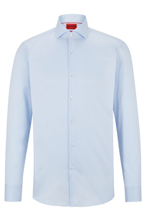 Slim-fit πουκάμισο από βαμβακερό σιδερένιο Twill γαλάζιο Hugo Boss

