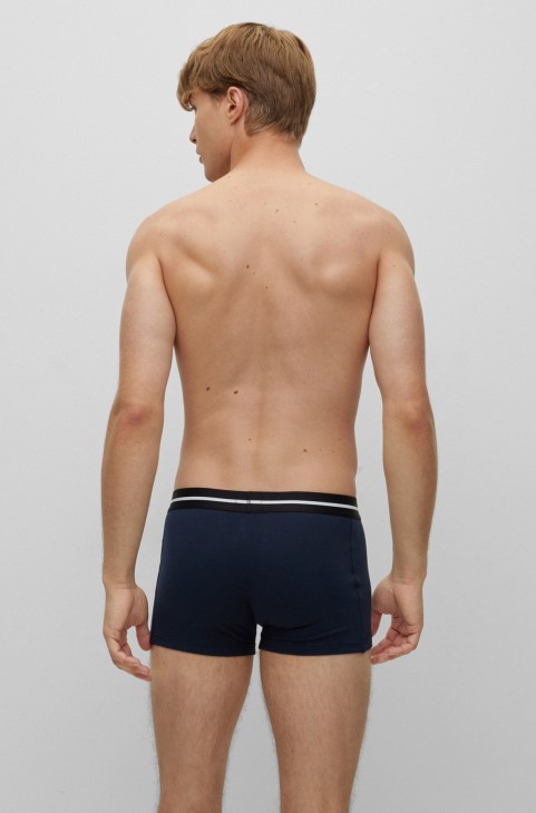 Hugo Boss τριών συσκευασιών από ελαστικά βαμβακερά μπαούλα με λογότυπο μαύρες ζώνες μέσης
