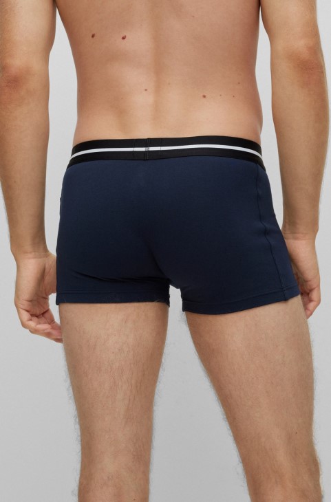 Hugo Boss τριών συσκευασιών από ελαστικά βαμβακερά μπαούλα με λογότυπο μαύρες ζώνες μέσης
