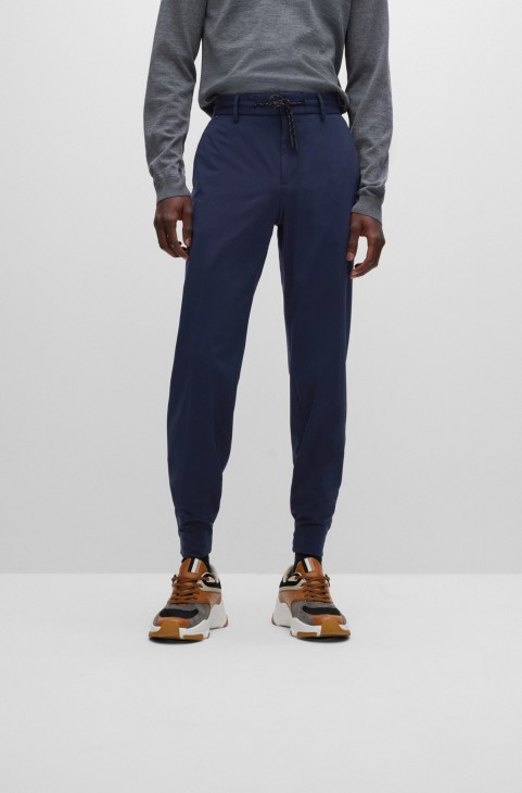 Slim-fit παντελόνι σε Performance-stretch Jersey Hugo Boss σκούρο μπλε