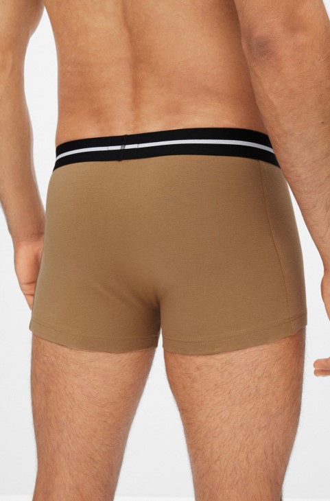 Hugo Boss τριών συσκευασιών από μαύρα ελαστικά βαμβακερά μπαούλα με λογότυπο στη μέση
