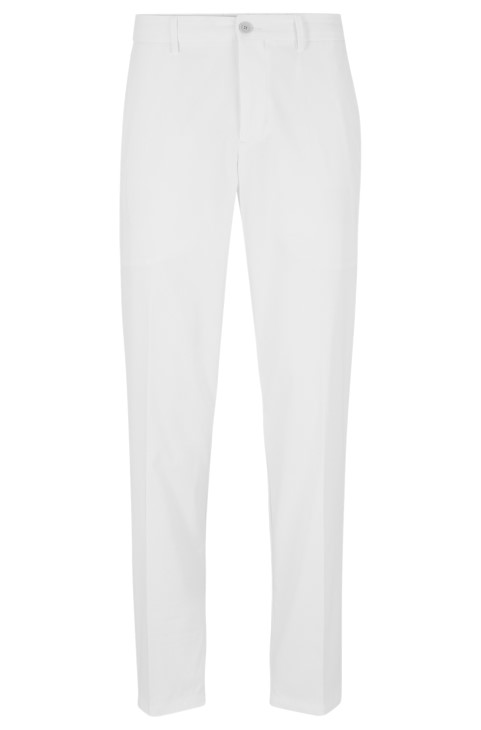 λευκό παντελόνι Hugo Boss σε λεπτή εφαρμογή σε αδιάβροχο Twill
