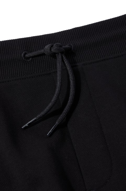 Hugo Boss γαλλικό-βαμβακερό σορτς με κόκκινο λογότυπο μαύρο
