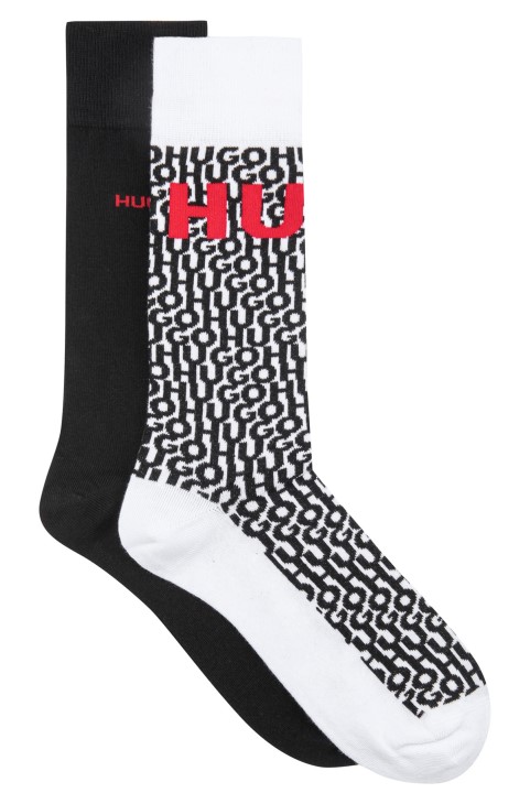 Hugo Boss λευκές κάλτσες δύο συσκευασιών Unisex σε βαμβακερό μείγμα