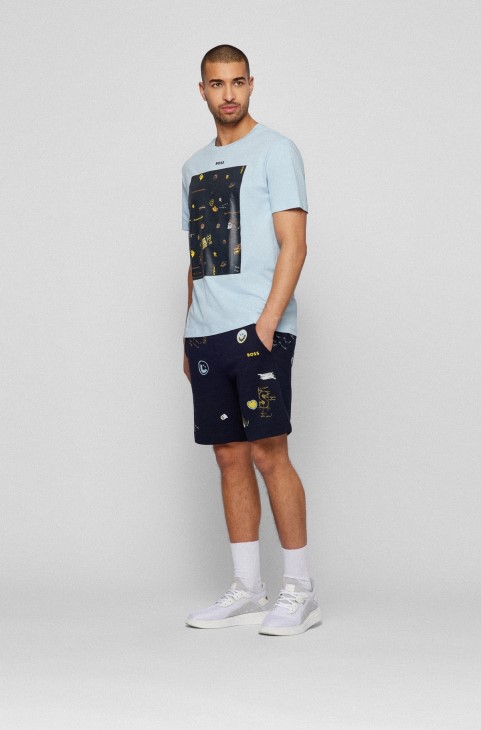 σκούρο μπλε Hugo Boss δύο πακέτα από βαμβακερά μπλουζάκια με λογότυπο
