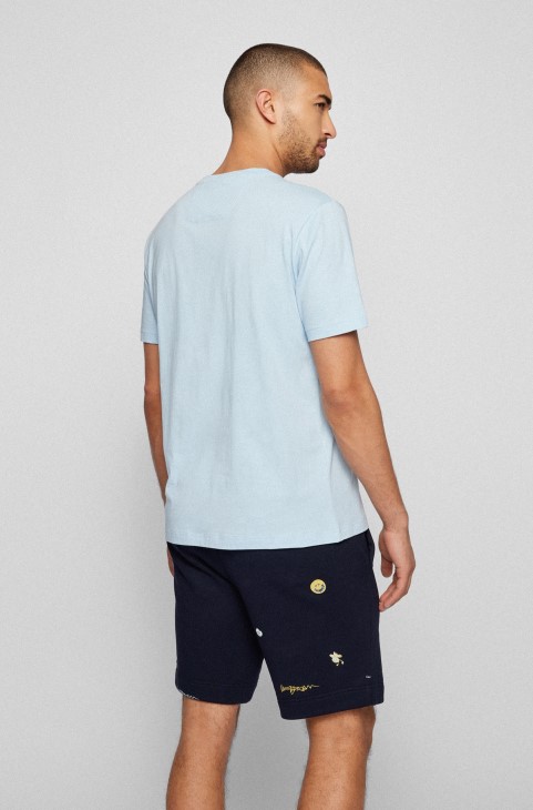 σκούρο μπλε Hugo Boss δύο πακέτα από βαμβακερά μπλουζάκια με λογότυπο
