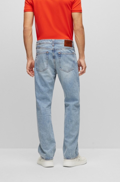 τζιν χαλαρής εφαρμογής σε πέτρινο μπλε τζιν Hugo Boss γαλάζιο
