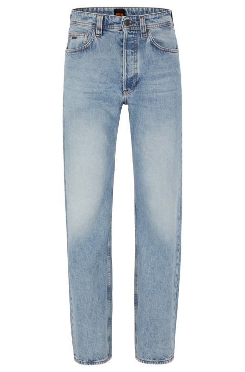 τζιν χαλαρής εφαρμογής σε πέτρινο μπλε τζιν Hugo Boss γαλάζιο
