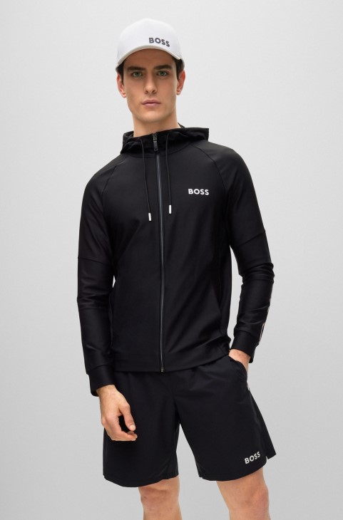 φούτερ με κουκούλα με λογότυπο Hugo Boss X Matteo Berrettini από υλικό Performance-stretch